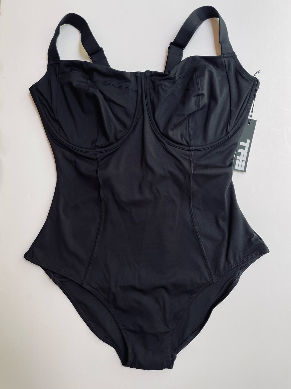 TA3 Lifty One Piece Swimsuit Corset Sculpting Black Size XL Regular/Long H/I